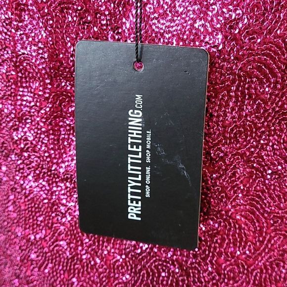 NWT Pretty Little Thing Pink Sequin Dress 6 - Picture 7 of 9
